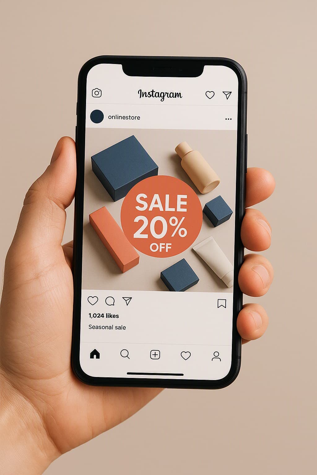 AI-generated post preview for a client brand